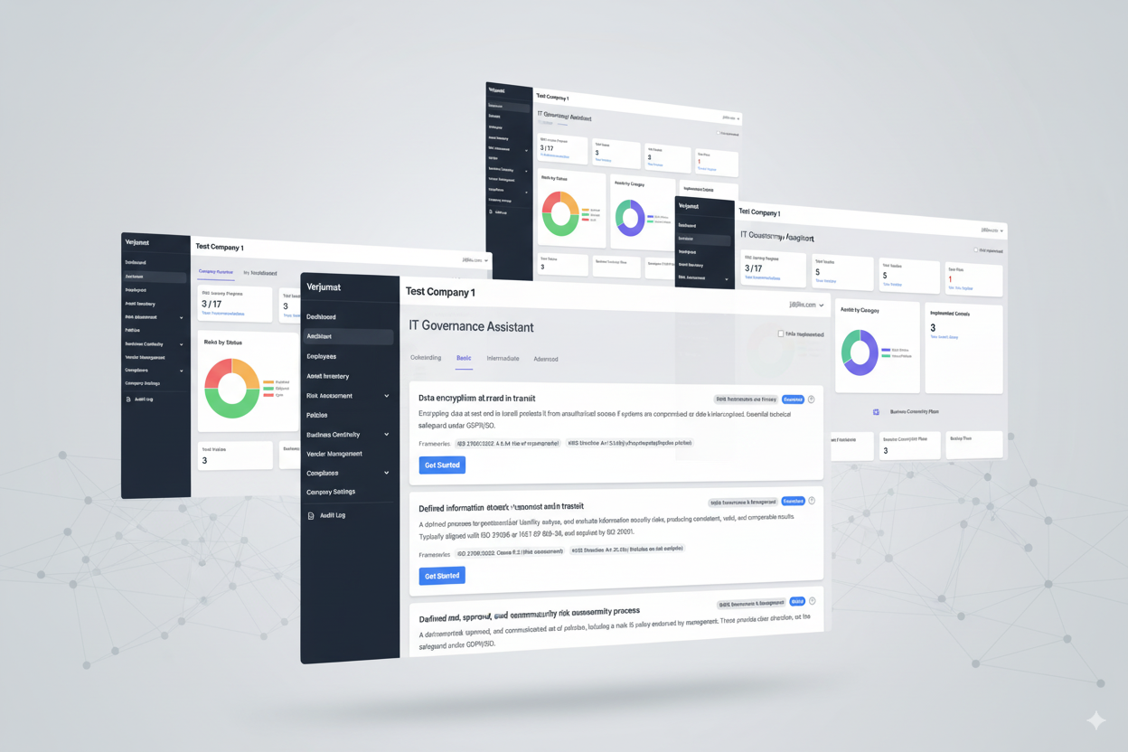 Skjáskot af Verjumst mælaborði með skýrri yfirsýn